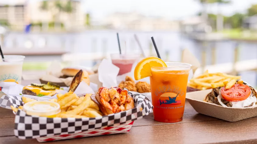 Food and drinks with water views